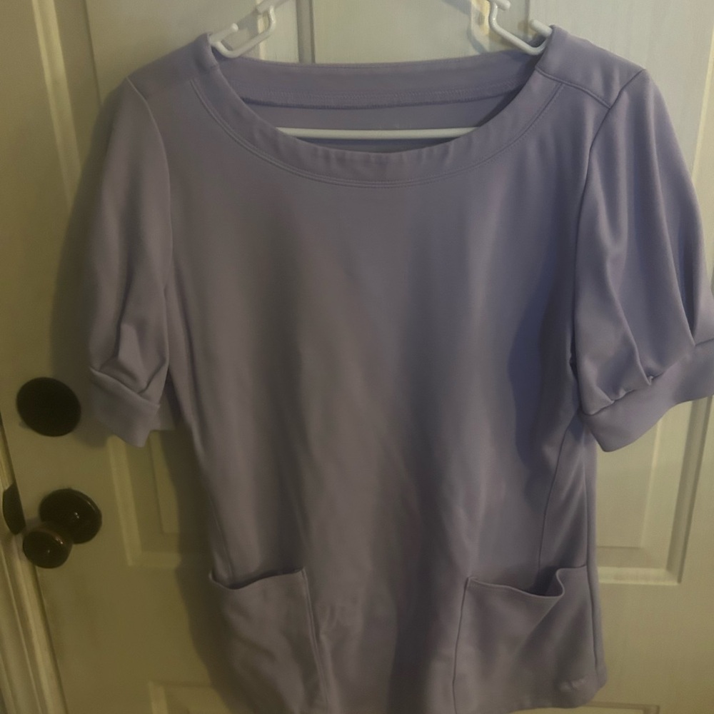 Jaanuu Lavender Short Sleeve Tunic with Front Pockets